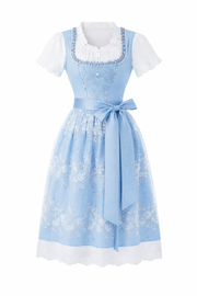 Damen Dirndl Kleid mit Perlenbesatz, Spitzeneinsatz und Bindeschleife