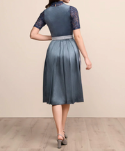Damen Dirndl Kleid mit Schmuckapplikation, Schürze und Faltenrock