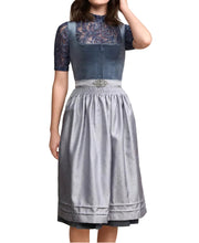 Damen Dirndl Kleid mit Schmuckapplikation, Schürze und Faltenrock