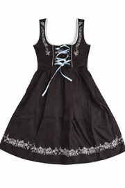 Damen Dirndl Kleid mit Stickerei, Schnürung und Schürzenband