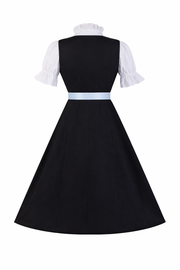 Damen Dirndl Kleid mit Stickerei, Schnürung und Schürzenband