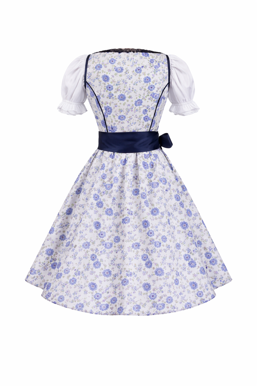 Damen Dirndl Set mit floralem Muster, Schnürfront und Schürze