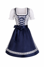 Damen Dirndl Set mit floralem Muster, Schnürfront und Schürze