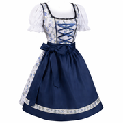 Damen Dirndl Set mit floralem Muster, Schnürfront und Schürze