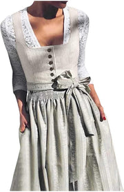 Damen Dirndl Set mit Knopfleiste und Schürze