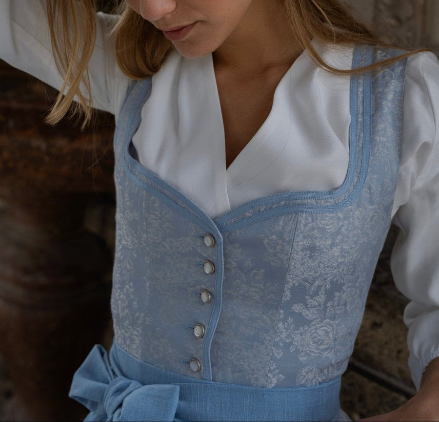 Damen Dirndl Set mit Schürze und Blumenmuster