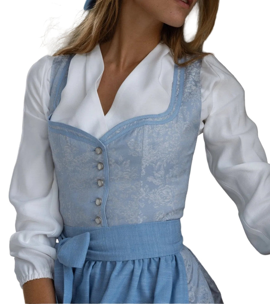 Damen Dirndl Set mit Schürze und Blumenmuster
