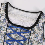 Damen Dirndlkleid-Set mit Schnürmieder, Bluse und weitem Rock