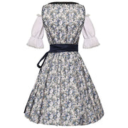 Damen Dirndlkleid-Set mit Schnürmieder, Bluse und weitem Rock