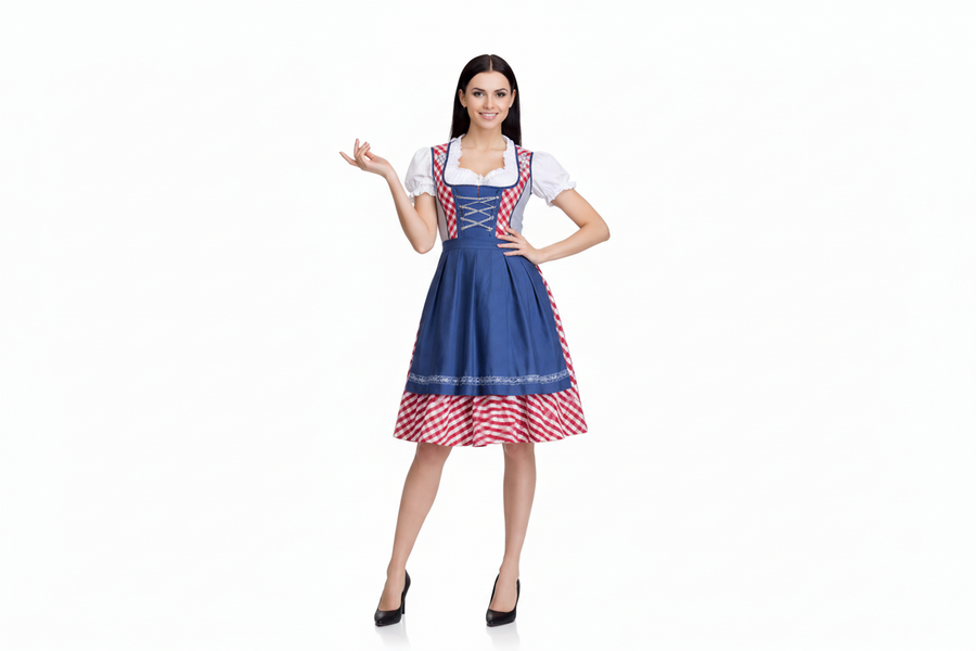 Damen Dirndlkleid Set mit Schürze und Bluse