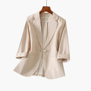 Sophie | Damen Dreiviertelarm Leinen Blazer mit Knopfverschluss