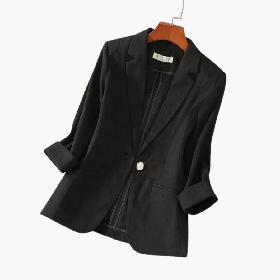 Sophie | Damen Dreiviertelarm Leinen Blazer mit Knopfverschluss
