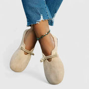 Damen Flache Schuhe mit Riemenstruktur und Geschlossener Form