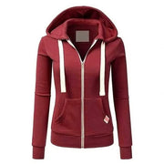Damen Zip Hoodie mit Reißverschluss und Kapuze
