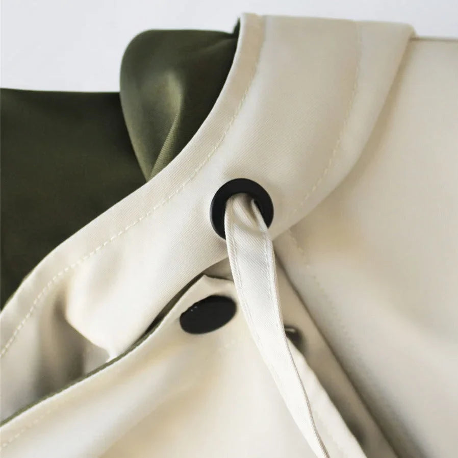 Damen Regenjacke mit Kapuze und Kordelzug