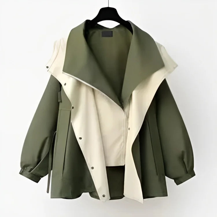 Damen Regenjacke mit Kapuze und Kordelzug