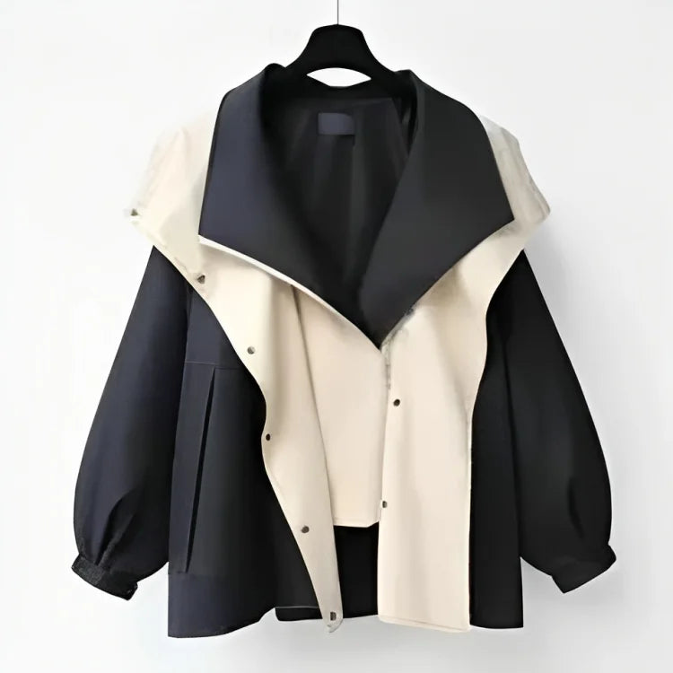 Damen Regenjacke mit Kapuze und Kordelzug
