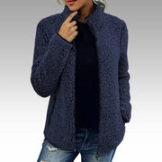 Damen Fleecejacke mit Reißverschluss und Stehkragen