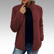 Damen Fleecejacke mit Reißverschluss und Stehkragen