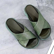 Leonie | Damen Gepolsterte Flache Sandalen Kreuzriemen
