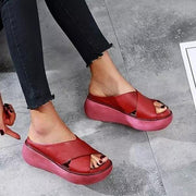 Leonie | Damen Gepolsterte Flache Sandalen Kreuzriemen