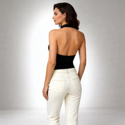 Damen Halterneck-Body mit tiefem V-Ausschnitt