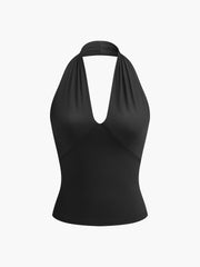 Damen Halterneck-Body mit tiefem V-Ausschnitt