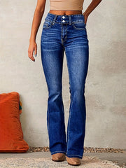 Frieda | Damen High Waist Bootcut Jeans Stretch Denim
