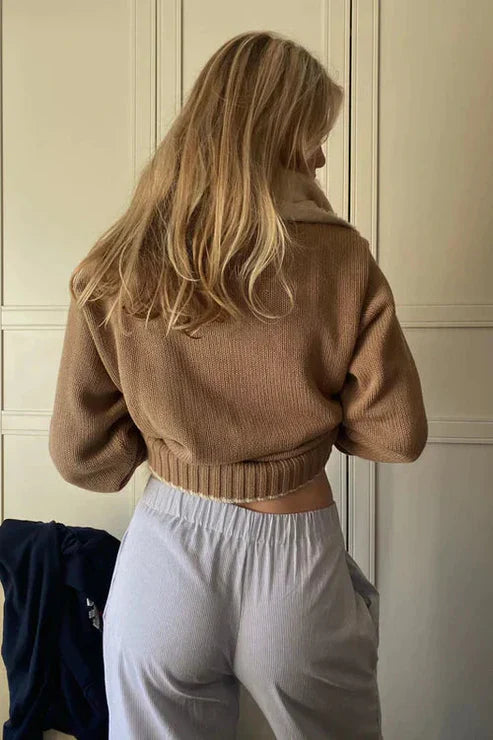 Damen Hose mit Elastischem Bund und Geradem Bein