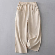 Damen Hose mit elastischem Bund und geradem Beinverlauf
