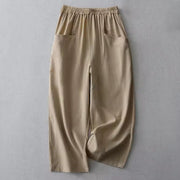 Damen Hose mit elastischem Bund und geradem Beinverlauf