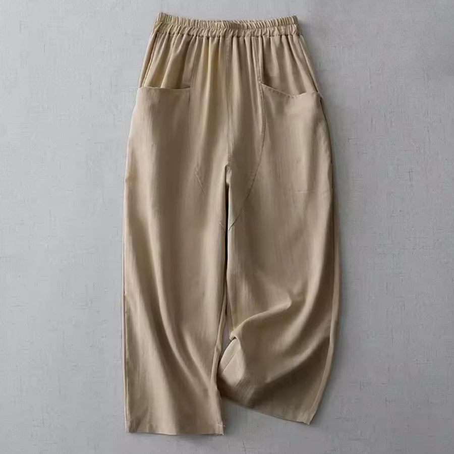 Damen Hose mit elastischem Bund und geradem Beinverlauf