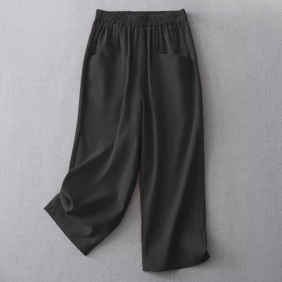 Damen Hose mit elastischem Bund und geradem Beinverlauf