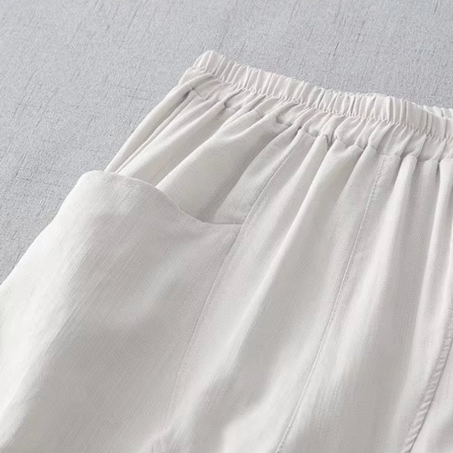 Damen Hose mit elastischem Bund und geradem Beinverlauf