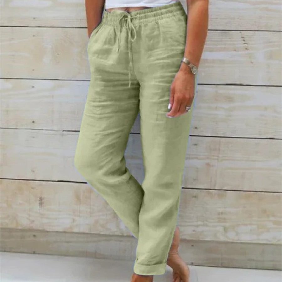 Damen Hose mit elastischem Bund und Kordelzug