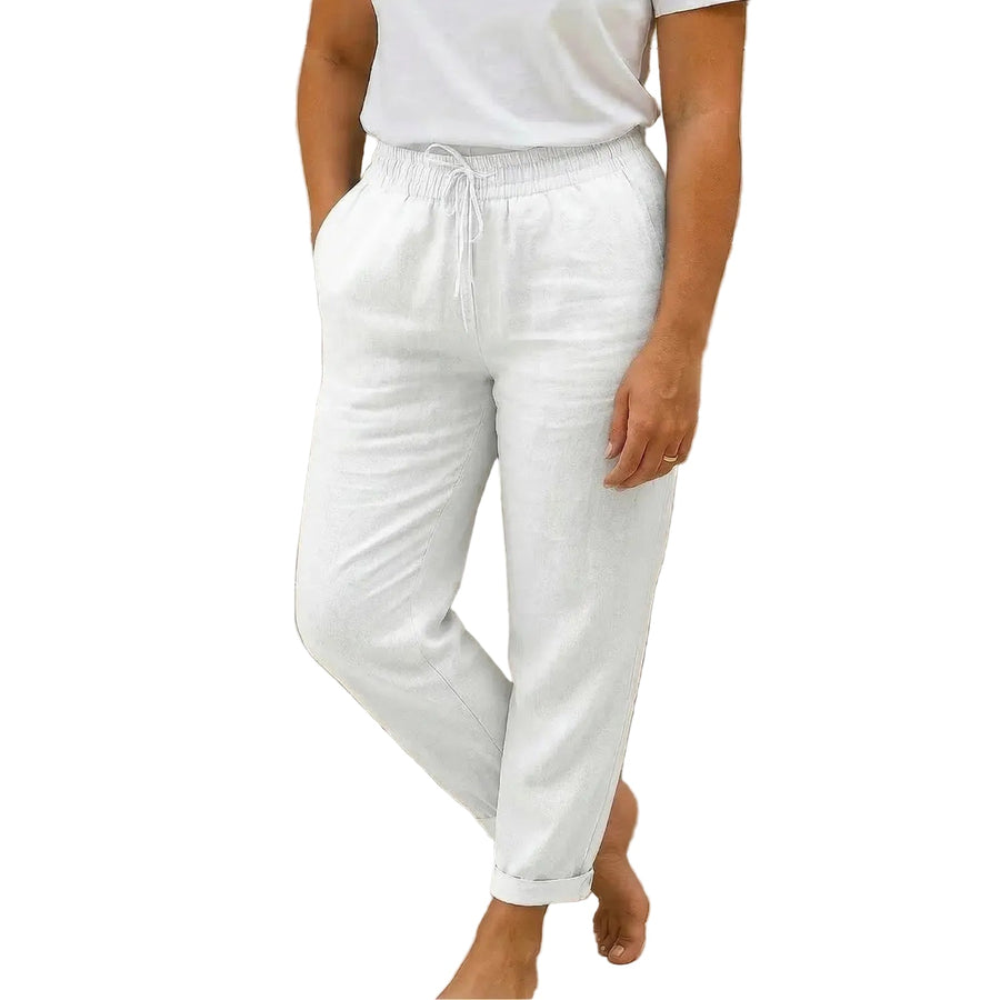 Damen Hose mit elastischem Bund und Kordelzug