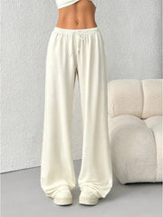 Damen Hose mit elastischem Bund und weitem Bein