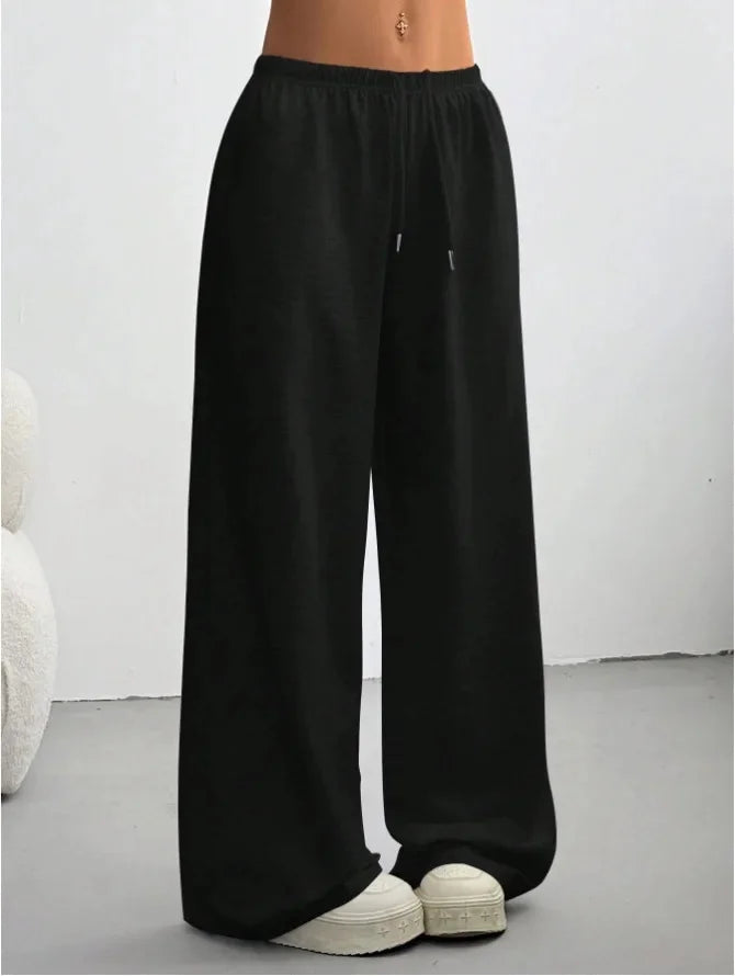 Damen Hose mit elastischem Bund und weitem Bein