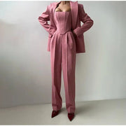Damen Hosenanzug Set mit Korsett und Blazer
