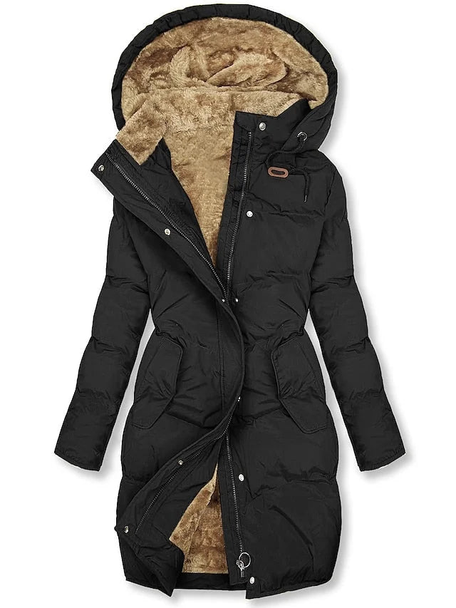 Damen Isolierte Winterjacke mit Kapuze und Taschen