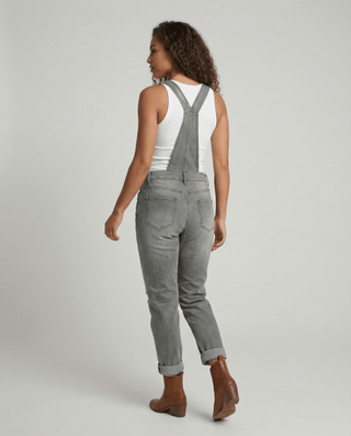 Damen Jeans-Latzhose mit Brusttasche und verstellbaren Trägern