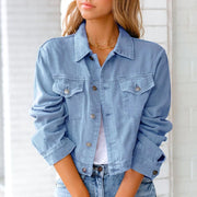 Damen Jeansjacke mit Knopfleiste und Brusttaschen