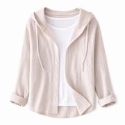 Damen Kapuzenshirt mit Knopfleiste