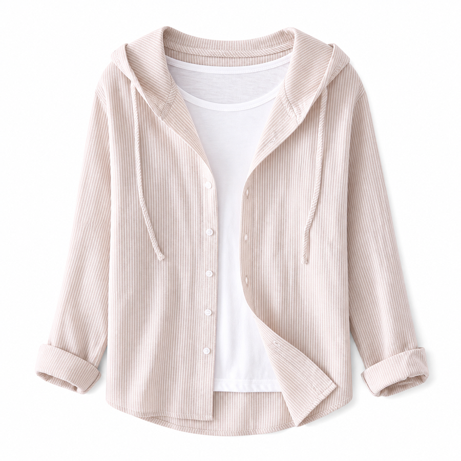 Damen Kapuzenshirt mit Knopfleiste