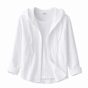 Damen Kapuzenshirt mit Knopfleiste