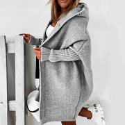 Oversize Damen Strickjacke mit Kapuze
