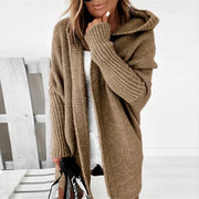 Oversize Damen Strickjacke mit Kapuze