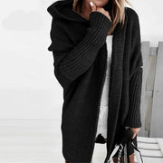 Oversize Damen Strickjacke mit Kapuze