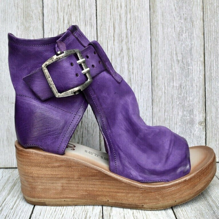 Luisa | Damen Keilsandalen mit Schnallenverschluss und Plateau
