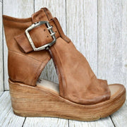 Luisa | Damen Keilsandalen mit Schnallenverschluss und Plateau